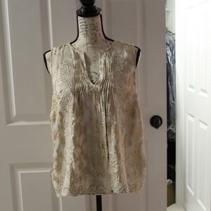 EVERYTHING MUST GO!  Moulinette Soeurs Skylar Shine Gold Embroidered Top